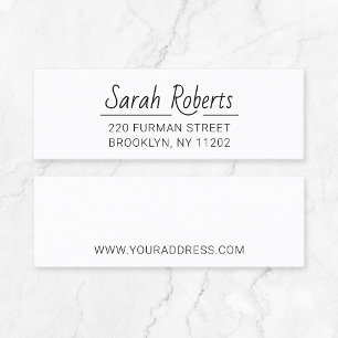 Simple Typography Address 03. Script Font . Mini Business Card