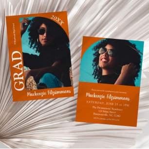 Simple Typography Arch Photo Graduation Invitation