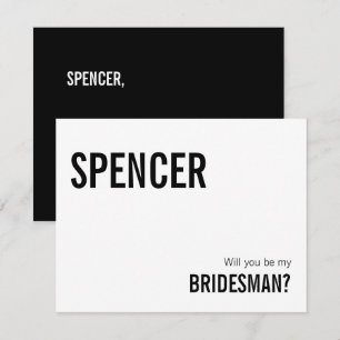 Simple Typography Be My Bridesman Proposal Card