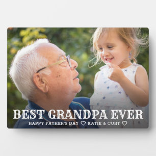 Simple Typography Best Grandpa Ever Father's Day Plaque