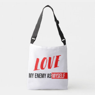 Simple Typography Black and White Text Crossbody Bag