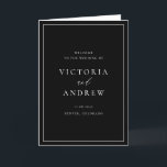 Simple Typography Black Formal Wedding Program<br><div class="desc">Make your wedding ceremony even more memorable with our customizable wedding program booklet, featuring simple typography and elegant calligraphy. Designed to showcase the details of your special day, this booklet can be personalized with your ceremony schedule, wedding party, and other important information. The clean, modern typography paired with the timeless...</div>