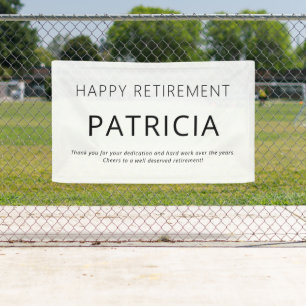 Simple Typography Black White Happy Retirement Banner