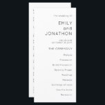 Simple Typography Black White Wedding Program<br><div class="desc">A simple, stylish typographical design in black and white for your wedding programs which is fully customisable. The text, which you can easily personalise, is aligned to the right on the front, and to the left on the back. You can change the text and background colours if you wish to...</div>