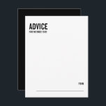 Simple Typography Bridal Shower Advice Card<br><div class="desc">Personalize the custom text above. You can find additional coordinating items in our "Simple Typography Bridal Shower" collection. ***PLEASE NOTE: ALL OF THE WORDING AND TEXT AND BACKGROUND COLOR IS EDITABLE. You can change all of the words and you can also change the text colour as well. For items that...</div>