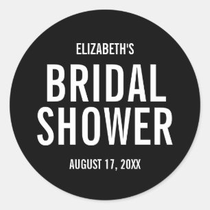 Simple Typography Bridal Shower Classic Round Sticker