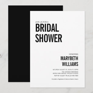 Simple Typography Bridal Shower Invitation