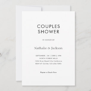 Simple Typography Couple Shower Bridal Invitation