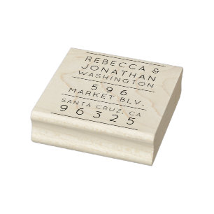 Simple Typography Custom Wedding Return Address Rubber Stamp