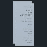 Simple Typography Dusty Blue Wedding Program<br><div class="desc">A simple, stylish typographical design on dusty blue for your wedding programs which is fully customisable. The text, which you can easily personalise, is aligned to the right on the front, and to the left on the back. You can change the text and background colours if you wish to match...</div>