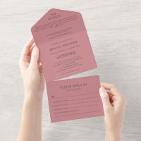 Simple Typography Dusty Rose Wedding