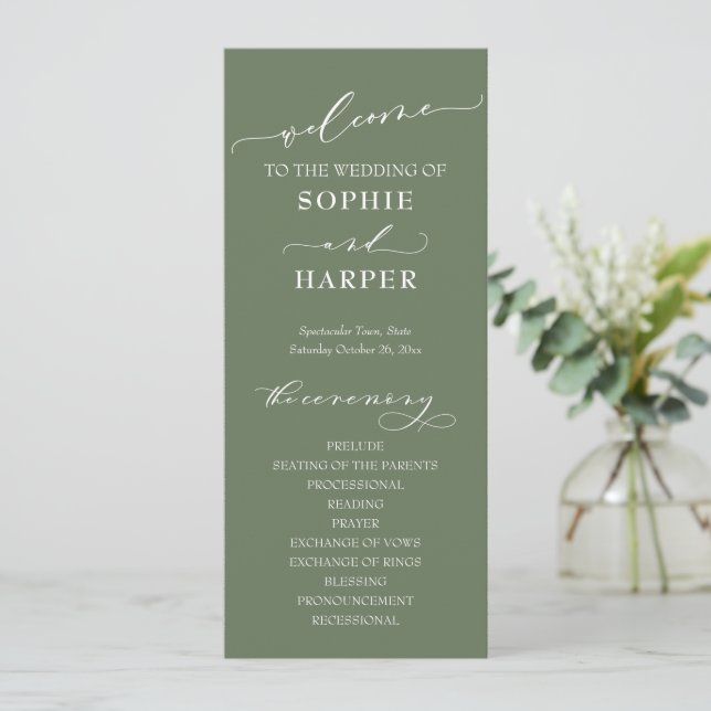 Simple Typography, Elegant Calligraphy Olive Program (Standing Front)