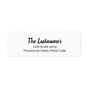 Simple Typography Family Name Address