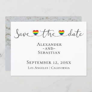 Simple Typography Gay Wedding Save The Date