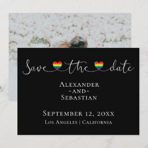 Simple Typography Gay Wedding Save The Date
