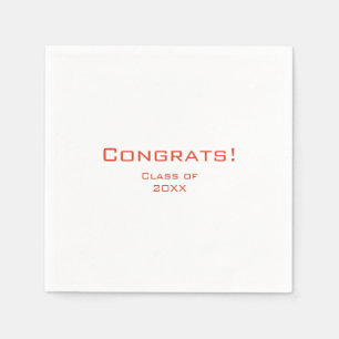 Simple Typography Graduation Party Red Napkin