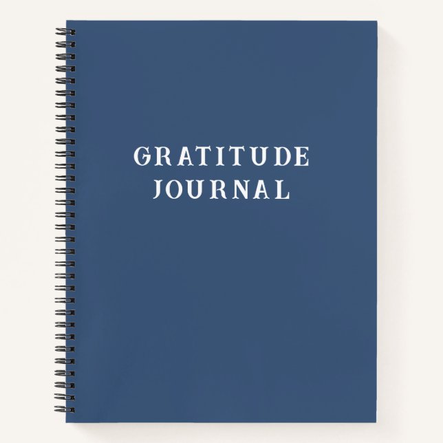 Simple Typography Gratitude Journal In Indigo Blue (Front)
