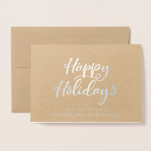 SImple Typography Holiday Greetings Foil Card