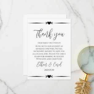 simple typography marriage thank you cards