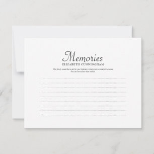 Simple Typography Memories Photo Memorial Reply Card