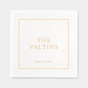 Simple Typography Minimal Wedding Foil Napkins