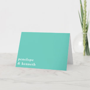 Simple Typography Modern Seafoam Mint Wedding Thank You Card
