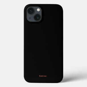 Simple Typography Personalized Name Black Coral iPhone 13 Case