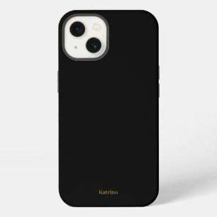 Simple Typography Personalized Name Black Gold iPhone 13 Case