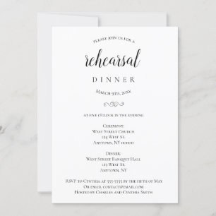 Simple Typography Rehearsal Dinner Invitations