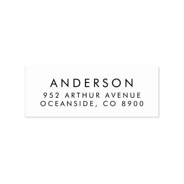 Simple Typography Return Address Rubber Stamp (Imprint)