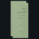 Simple Typography Sage Green Wedding<br><div class="desc">A simple, stylish typographical design in sage green for your wedding programs which is fully customisable. The text, which you can easily personalise, is aligned to the right on the front, and to the left on the back. You can change the text and background colours if you wish to match...</div>