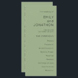 Simple Typography Sage Green Wedding<br><div class="desc">A simple, stylish typographical design in sage green for your wedding programs which is fully customisable. The text, which you can easily personalise, is aligned to the right on the front, and to the left on the back. You can change the text and background colours if you wish to match...</div>