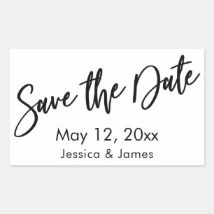 Simple Typography Save the Date Black & White Sticker