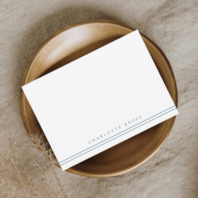 Simple Typography Stripe Personal Stationery Card (Creator Uploaded)