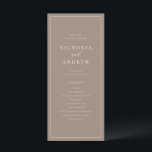 Simple Typography Taupe Formal Wedding Program<br><div class="desc">Add a personal touch to your wedding with our customizable wedding programs, featuring simple taupe typography and elegant calligraphy. These programs are perfect for sharing your ceremony details, from the schedule to your wedding party, all while keeping things stylish and easy to read. The mix of modern taupe typography and...</div>