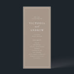Simple Typography Taupe Formal Wedding Program<br><div class="desc">Add a personal touch to your wedding with our customizable wedding programs, featuring simple taupe typography and elegant calligraphy. These programs are perfect for sharing your ceremony details, from the schedule to your wedding party, all while keeping things stylish and easy to read. The mix of modern taupe typography and...</div>