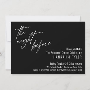 Simple Typography The Night Before Black Invitation