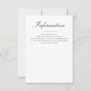 simple typography wedding details RSVP card