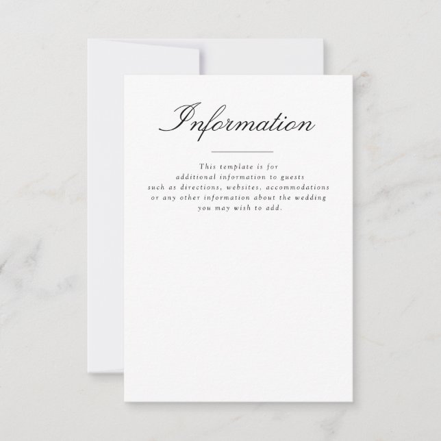 simple typography wedding details RSVP card (Front)