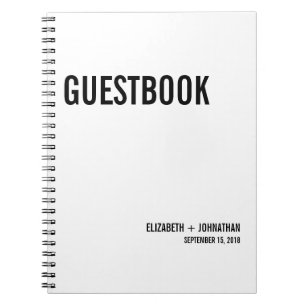 Simple Typography Wedding Guest Book Notebook
