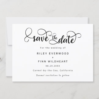 Simple Typography wedding save the date invitation