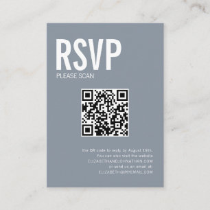 Simple Typography Wedding Website QR Code RSVP Enclosure Card