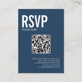 Simple Typography Wedding Website QR Code RSVP Enclosure Card