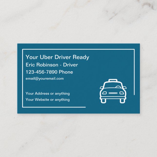 Simple Uber Driver Business Cards Design (Front)