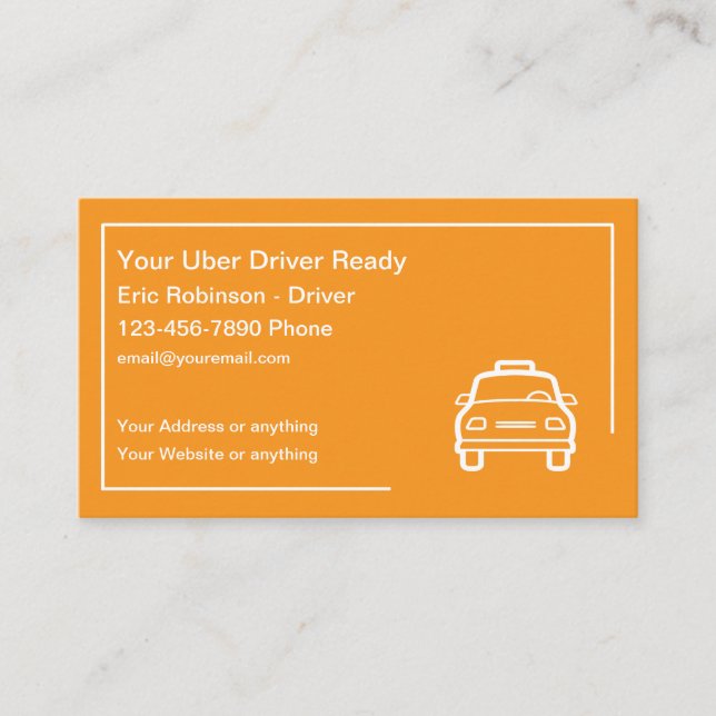 Simple Uber Driver Business Cards Design (Front)