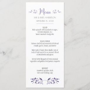 Simple Ultra Violet Menu Cards
