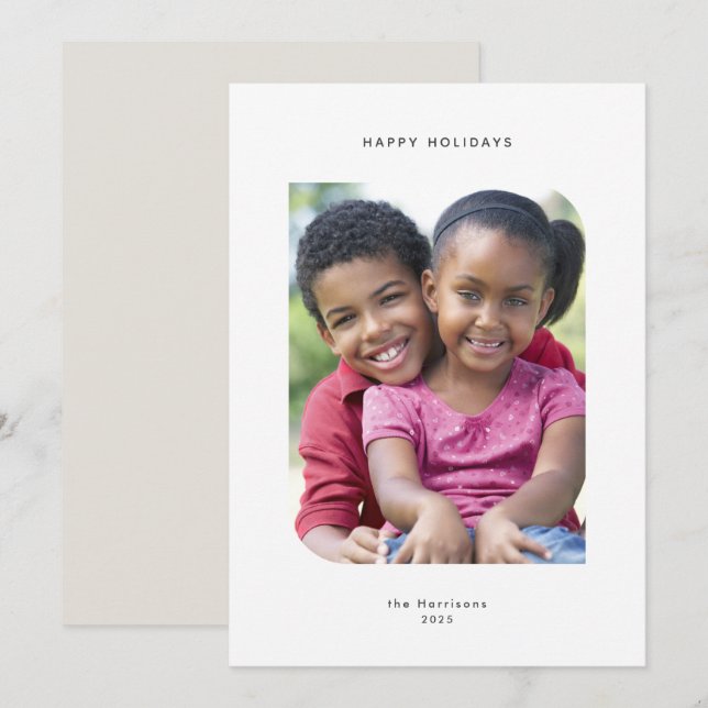 Simple Unique One Photo Holiday Card (Front/Back)