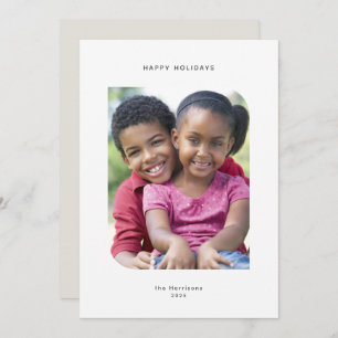 Simple Unique One Photo Holiday Card
