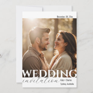 Simple Unique QR Code Photo Wedding invitation 