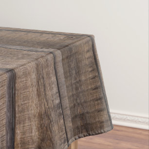 Simple Unique Rustic Wood Monogram Tablecloth